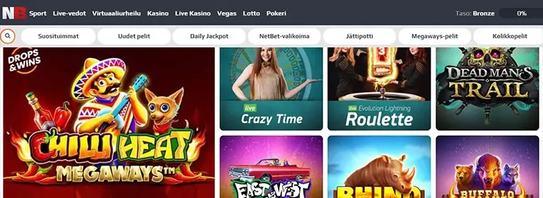 NetBet Casino pelivalikoima